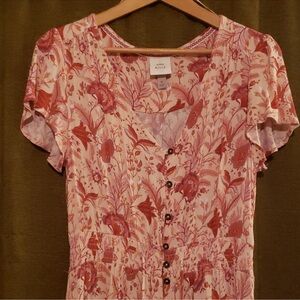 Knox Rose Pink Floral Button-Front Dress